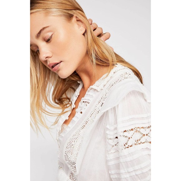 FP One Free People Sydney Dress Ivory Crochet Lace No Belt Womens Size XS H14560 - Picture 5 of 16